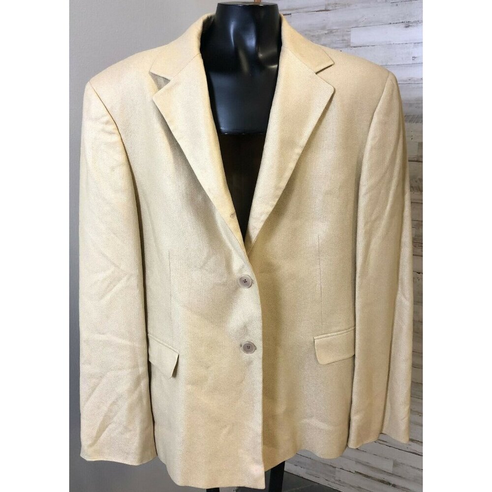 SFI Femme Pour Nordstrom Cream/Ivory Silk Blazer Two-Button Front sz S/M - Picture 1 of 12